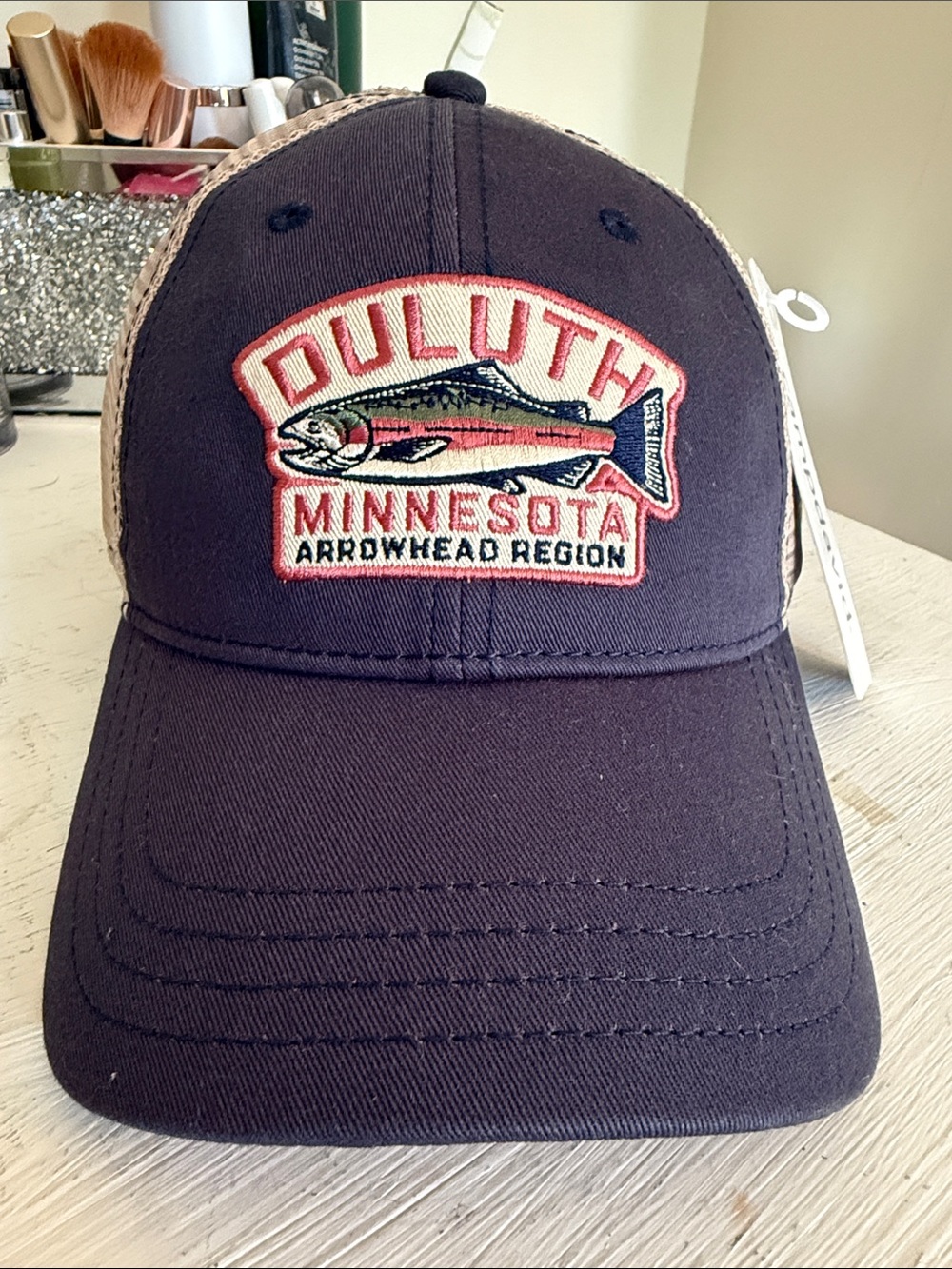 Duluth Minnesota Arrowhead Region Navy Trucker Hat